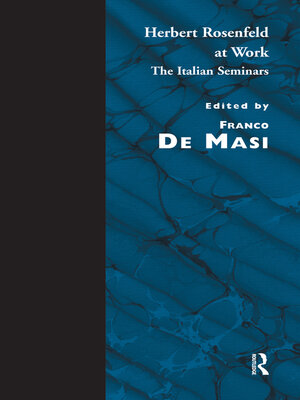 cover image of Herbert Rosenfeld at Work
